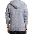 thumbnail image 6 of IYTR Men's Winter Fleece Lined Knitted Hoodie Zipper Warm Jacket Outdoor Thick Sweatshirt Full Zip Warm Hooded Coat Swe Gray XXXL, 6 of 6
