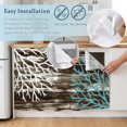 thumbnail image 4 of Coastal Corals Under Sink Curtain for Closet, Privacy Short Cabinet Curtains, Turquoise White Ocean Life Shabby Wooden Self Adhesive RV/Open Cabinet Skirt Adds Bathroom Storage 11"x13", 4 of 8
