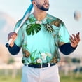 thumbnail image 6 of Balery Tropical Pineapple Baseball Jersey for Men Casual Button Down Shirts Short Sleeve Active Team Sports Uniform-Large, 6 of 9