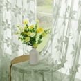 thumbnail image 6 of XWZO Kitchen Sheer Valance Curtain 18 Inch Pack of 2, Lace Patterned Semi Sheer Curtains for Bedroom, Short Elegant Voile Sheer Drapes for Home Decoration, 42 x 18 Inches, Sage Green, 6 of 9