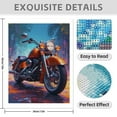 thumbnail image 3 of Diamond Art Kit for Adults, Orange Chrome Motorcycle Outdoors Diamond Painting for Adults Beginners, 5D DIY Diamond Art Painting Kits, Colorful Diamond Painting Craft for Home Decor 12x16, 3 of 7