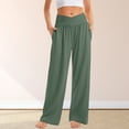 thumbnail image 4 of Pantalón cruzado de talle alto para mujer, cómodo pantalón palazzo, pantalón holgado, pantalones para correr, 4 of 6
