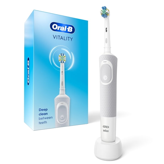 Oral-B Toothbrush, Vitality FlossAction Rechargeable Electric Toothbrush, White, Adults & Children 3 