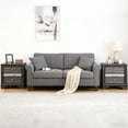 thumbnail image 6 of Leovanni Modern Elegant Nightstand with 3 Drawers Gray, 6 of 7