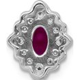 thumbnail image 3 of 14K White Gold Diamond And Cabochon .60 Ruby Chain Slide Made In India pm4033-ru-020-wa, 3 of 5