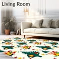 thumbnail image 2 of ODIKA 3'x5' Machine Washable Non-Slip Area Rug, Enchanted Forest Gnomes with Twinkling Stars and Pine Branch Motifs High Traffic Rug, Green, 737611, 2 of 7