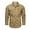 A-Khaki249, variant on XIAOCHA Men's Tactical Button Down Shirt Collared Dual Chest Pocket Top Durable Outdoor Hiking Wear Shirt