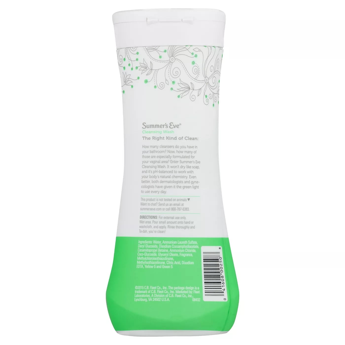 Summer's Eve Sensitive Skin Cleansing Wash, Aloe Love, 15 fl oz (18 pack)