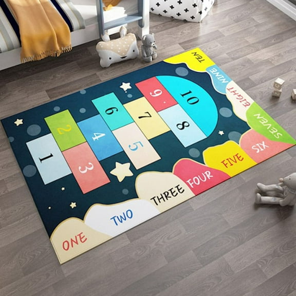 Homoyoyo Kids Play Mat Indoor Polyester Non- Floor Game Rug for Children 1 Piece