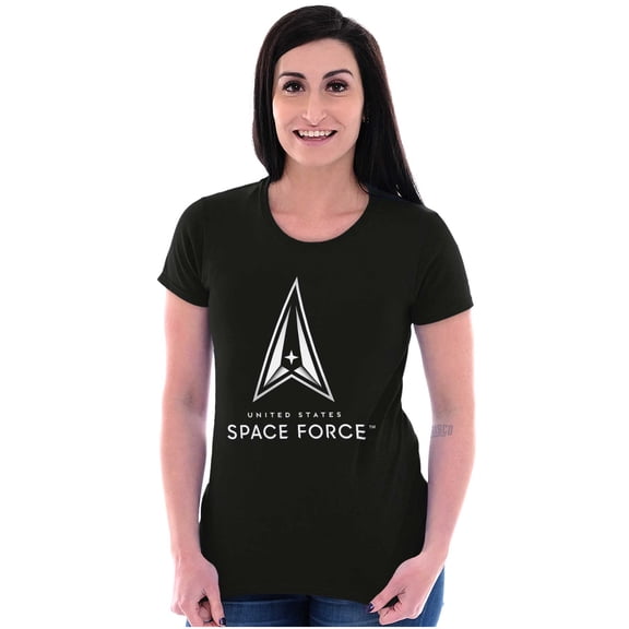 Military Classic US Space Force Logo Women's T Shirt Ladies Tee Brisco Brands S