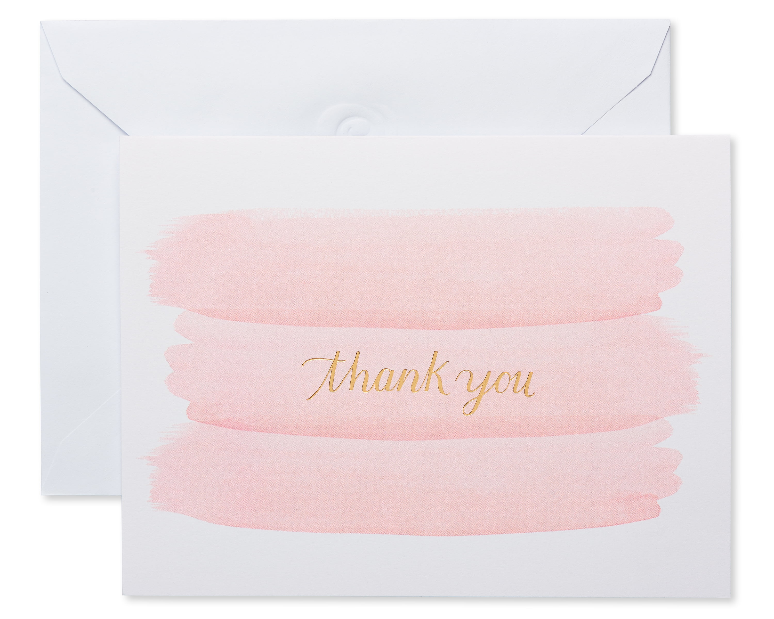 American Greetings Gold and Pink Thank You Cards, 50-Count, Envelopes Included