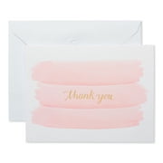 American Greetings Thank You Cards with Envelopes, Pink Brushstrokes (50-Count)