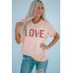 thumbnail image 1 of ABPHQTO Camiseta rosa con gráfico LOVE Choice para mujer, 1 of 5