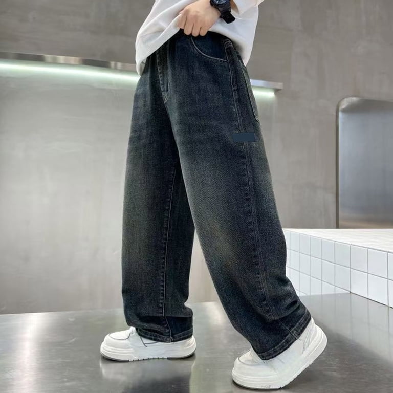 YDFCWX Baggy Jeans Boys' Skinny Fit Stretch Denim Jeans Boy's