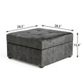 thumbnail image 3 of Homebeez Fabric Storage Ottoman Footrest Stool Gray, 3 of 8