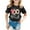 Black, variant on Wangkekeji Children Fashion Casual Print Round Neck Loose Short Sleeve T Shirt Top Girls Size 6 Clothes