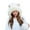 White, variant on harmtty Ladies Winter Hat Thick Plush Cartoon Ear Decor Knitted Thickened Ear Sequin Drawstring Cold Resistant Plush Ball Decor Lady Outdoor Cap Black