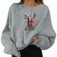 thumbnail image 2 of Women Sweatshirts Christmas Holiday Pullovers Fun Graphiprint Crew Neck Long Sleeve Aesthetic Hoodies Top, 2 of 6