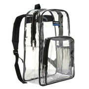 K-Cliffs Unisex Wholesale Clear Backpack See through School bags Basic Transparent Student Bookbag, Black, 20pcs