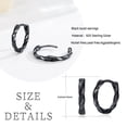 thumbnail image 5 of Midir&Etain Twist earrings 925 Sterling Silver Black Earring Round Hoop Earrings Twisted Jewelry Black Gifts for Women Men Birthday, 5 of 7