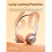 iKF R1 Wireless Retro Wireless Headphones Bluetooth 5.3 APP Custom Sound 60 Hours Playtime Game Mode Noise Isolation Built-in Microphone Throwback 80s 90s Design (Brown)