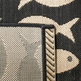 thumbnail image 5 of SAFAVIEH Courtyard Tranter Fishes Indoor/Outdoor Runner Rug, Black/Beige, 2'3" x 8', 5 of 10