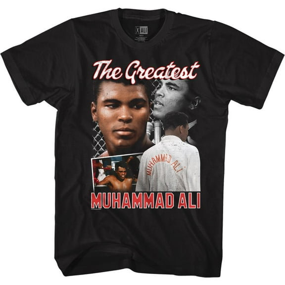 Muhammad Ali Ali Script Collage Black Adult T-Shirt