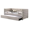 thumbnail image 4 of ACME Romona Button Tufted Fabric Upholstered Full Daybed and Trundle in Beige, 4 of 7