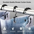 thumbnail image 3 of Siaomo Shower Curtain Hooks Rings, Premium Stainless Steel Rustproof Double Glide Shower Hooks for Bathroom Shower Rods Curtains,Double Hooks-Set of 12, Black, 3 of 10