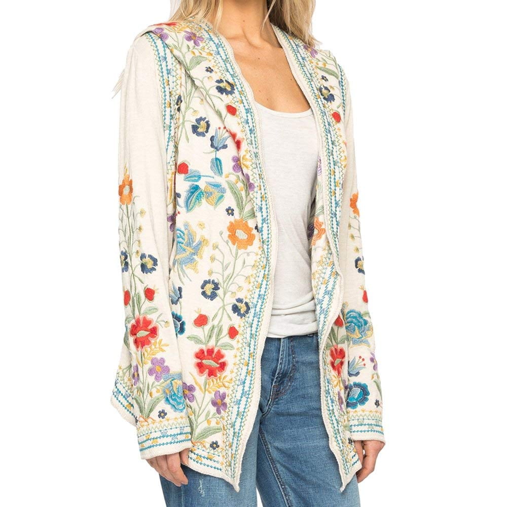 Johnny Was L YAYABETTY Hooded Duster Large Embroidered Jacket New