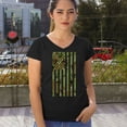thumbnail image 4 of Camo American Flag Women's V-Neck T-shirt USA Military Proud Army Veteran RED Friday 4th of July Camouflage Patriot Tee, 4 of 7