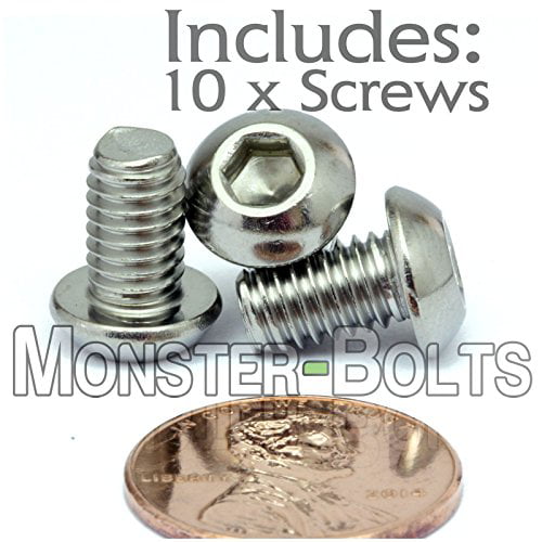 M6 x 30mm A2 Stainless Steel BUTTON HEAD Socket Cap Screws ISO 7380 Qty 10 