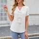 thumbnail image 5 of Tops de Color Sólido para Mujeres Manga Corta V-Cuello Correa Suéter Casual Top 95% Poliéster 5% Spandex, Nueva Blusa de Moda para el Uso Diario, 5 of 8
