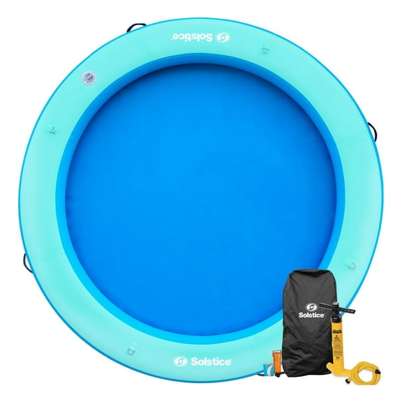 SOLSTICE Circular Inflatable Mesh Dock Platform for Pool, 8'
