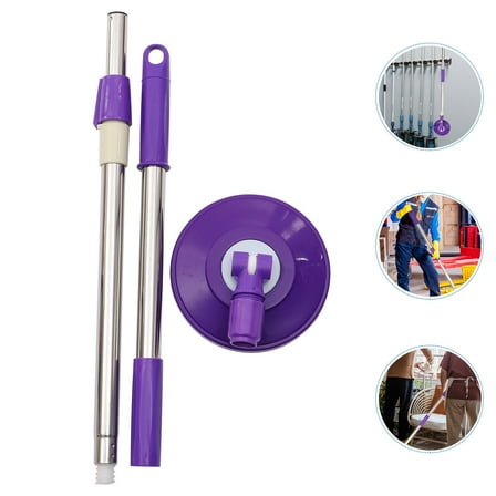 LEORX Rotating Mop Handle Replacement Pole Lightweight Stainless Steel Purple