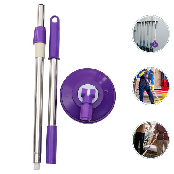 LEORX Rotating Mop Handle Replacement Pole Lightweight Stainless Steel Purple