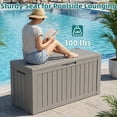 thumbnail image 5 of MINDYES 80 Gallon Deck Box, Storage Box for Home Tools, Outdoor Patio Cushions, Holiday Decor, Beige, 5 of 8