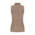 thumbnail image 6 of WREESH Women's Fall Sleeveless Turtleneck Mock Neck Ribbed Pullover Tank Top Lightweight Knit Sweater, 6 of 8