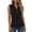 Black, variant on Women's Sleeveless Polo Shirts Zip Up Work Out Tank Tops Lightweight Casual Summer Trendy Golf Shirts White S