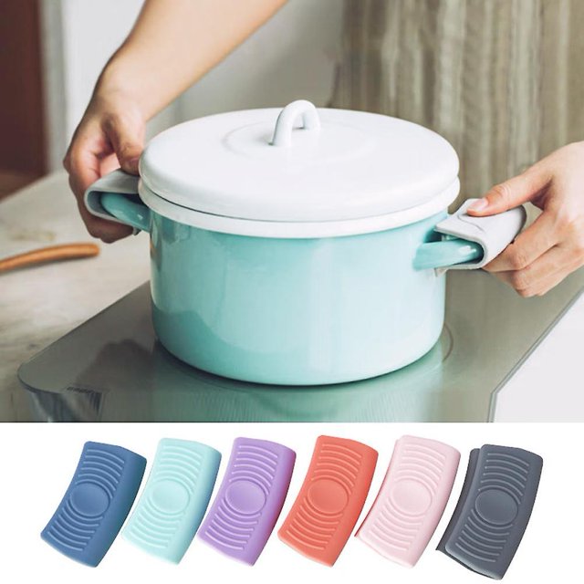 7 piezas de manijas de silicona para ollas, manija de sujeción de silicona resistente al calor, guantes de silicona para horno, manijas de sujeción de protección contra el calor para ollas