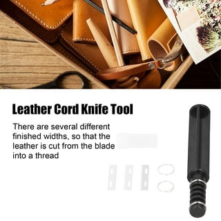 Leather Cutting Tool, 4-Inch Scale Leather Strap Strip Cutter, Efficient Leather Hand Cutting Tool with 3 Stainless Steel Blades, Leather Belt Craft