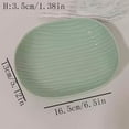 thumbnail image 2 of Mint Green Dinner Plate Striped Ceramic Plate Oval Dinner Plate Long Plate Fruit Dim Sum Salad Deep Plate Small Soup Plate, 2 of 7