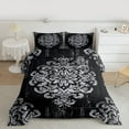 thumbnail image 2 of jejeloiu Gothic Damask Pattern Bedding Comforter Set,Victorian Baroque Twin Comforter Sets,White Black Bedding Set For Adults,Breathable Home Decor Reversible,2 Pieces, 2 of 8