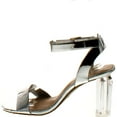 thumbnail image 2 of Top Moda Women's Lucite Clear Strappy Block Chunky High Heel Open Peep Toe Sandal, 2 of 2