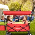 thumbnail image 3 of CLEARANCE! Outdoor Picnic Beach Camping Wagon Camping Cart Trolley Garden Trail Foldable Collapsible Folding Utility Cart Wagon, 3 of 9