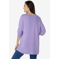 thumbnail image 2 of Woman Within Plus Size 7-Day Three-Quarter Sleeve Pintucked Henley Tunic, 2 of 6
