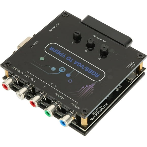 Hongkaii RGBS VGA SCART to YPBPR Converter, Component Converter Video Adapter for SFC for for N64 for for Wii for MD for Saturn for PS1 Fat for PS 2 Fat AZ715-5602