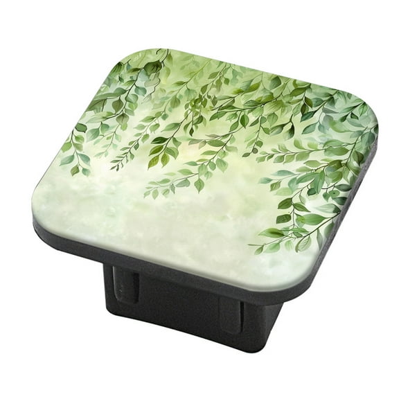 Hitch Cover Fits For 2-Inch Hitch,Delicate Watercolor Painting Of Hanging Green Leavesrubber Trailer Hitch Cover Tube Plug Insert,Car Exterior Accessories, Receiver Tube Hitch Plug