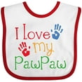 thumbnail image 3 of Inktastic PawPaw Grandkids Handprints Boys or Girls Baby Bib, 3 of 4