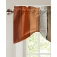thumbnail image 3 of Fsddascl Burnt Orange Brown Tie Up Valance Curtains for Windows, Kitchen Curtains Window Treatments, Farmhouse Vintage Wooden Short Window Shades Valances for Bedroom Bathroom Cafe 42"x12", 3 of 7